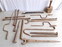 Vintage Tool Lot To Include Primitive Wood Mallet