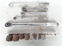 Lot To Include A Johnson Bar, Several 1/2" Socket
