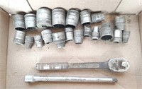 1/2" Socket Wrench And Sockets Including