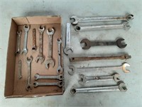 Large Lot Of Combination Wrenches, Open Ended