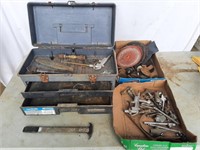 Vintage Metal Toolbox Containing Air Tools
