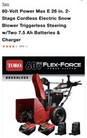 Toro 60V Flex Force e26 Battery Snowblower