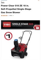 Toro PowerClear 518 ZE Snowblower