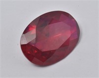 Large Oval Synthetic Ruby Gemstone