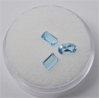 (3) Small Blue Topaz Gemstones