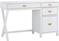 Linon White Modern Classic Side Storage Sadie Desk