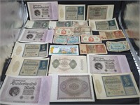 Collection of vintage paper money