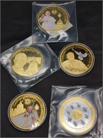 Collection of large proof 3" Papal medallions