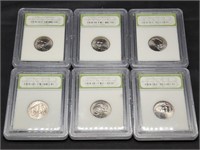 Slabbed Uncirculated Jefferson Nickel coins