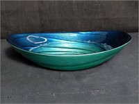Contemporary swirled  colored glass dish