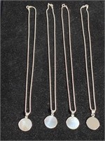 Jewelry: 4 sterling silver Italian necklaces with