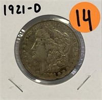 S - 1921-D MORGAN SILVER DOLLAR (14)