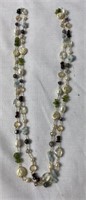 Coin pearl with stone beads necklace