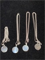 Jewelry: 4 sterling silver Italian necklaces with