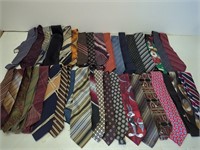 Box of 37 men's neckties. Mostly silk, some