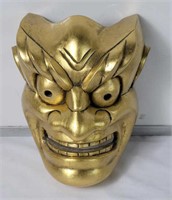 Vintage Japanese gilt wood Noh mask