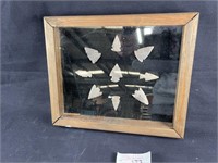 Framed Collection Of Arrow Heads