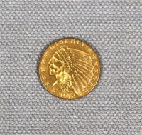 1912 Indian Head $2.50 Quarter Eagle Gold Coin