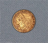 1914 Indian Head $2.50 Quarter Eagle Gold Coin