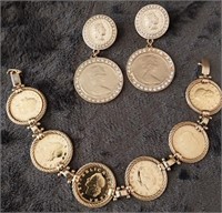 Q - COIN NECKLACE & EARRINGS (S56)
