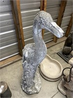 Blue Heron cast Stone Garden Statue 38" t