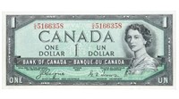 Bank of Canada 1954  $1 Deivil's face  AU55