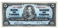 Bank of Canada 1937 $5 G/T