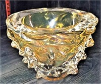 Lion Applebaun Amber Artglass Vase