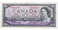 Bank of Canada 1954 $10 - Modified Portrait