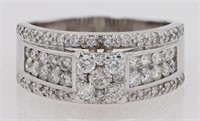 1.60 Ct Diamond Cluster Engagement Ring 14 Kt