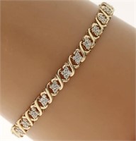 1.50 Ct Diamond Cluster Bracelet 10 Kt