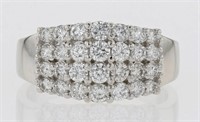 1.20 Ct Diamond Cluster Band Ring 14 Kt