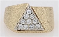 .60 Ct Diamond Cluster Triangle Ring 14 Kt