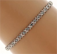 1.00 Ct Blue Diamond X Link Bracelet 10 kt