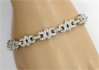 $ 10,200 3.25 Ct Filigree Diamond Bracelet 14 Kt