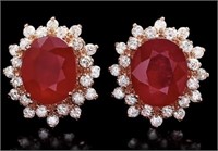 AIGL $ 9620 10 Ct Ruby 1.40 Ct Diamond Earrings