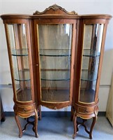 X - ANTIQUE 19TH CENT. CURVED CURIO CABINET