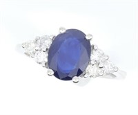 Effy 1.80 Ct Sapphire Diamond Ring 14 Kt