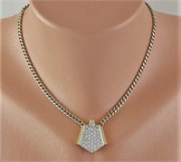 $ 11,680 2.90 Ct Two Tone Diamond Necklace 14 Kt