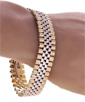 14 Kt TwoTone Watch Link Bracelet 15.2 MM