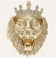 .60 Ct Diamond Lion Ring 14 Kt
