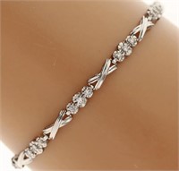 .50 Ct Diamond "X" Link Bracelet 14 Kt