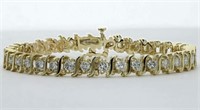 $ 12,400 5.70 Ct Diamond Tennis Bracelet 14 Kt