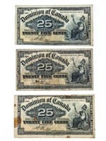 Lot 3 Dominion of Canada 1900 Twenty Five Cents -