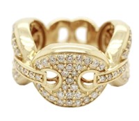 1.20 Ct Diamond Mariner Style Band Ring 14 Kt