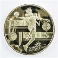 LeBron James 24kt Gold Foil UNC Medallion w/ Gicle
