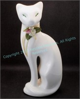 Vintage Ceramic Cat with Floral Bow