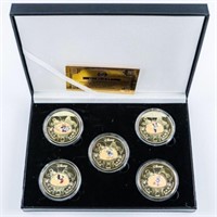 DISNEY - 5 x Medallion Set - 24kt Gold Foil w/ Col
