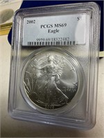 Eagle 2002, MS 69 silver dollar