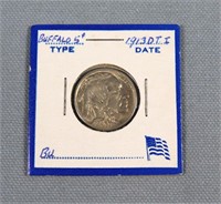 1913-D Ty. 1 Buffalo Nickel